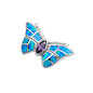 Silver Lab Opal Pendant - Butterfly
