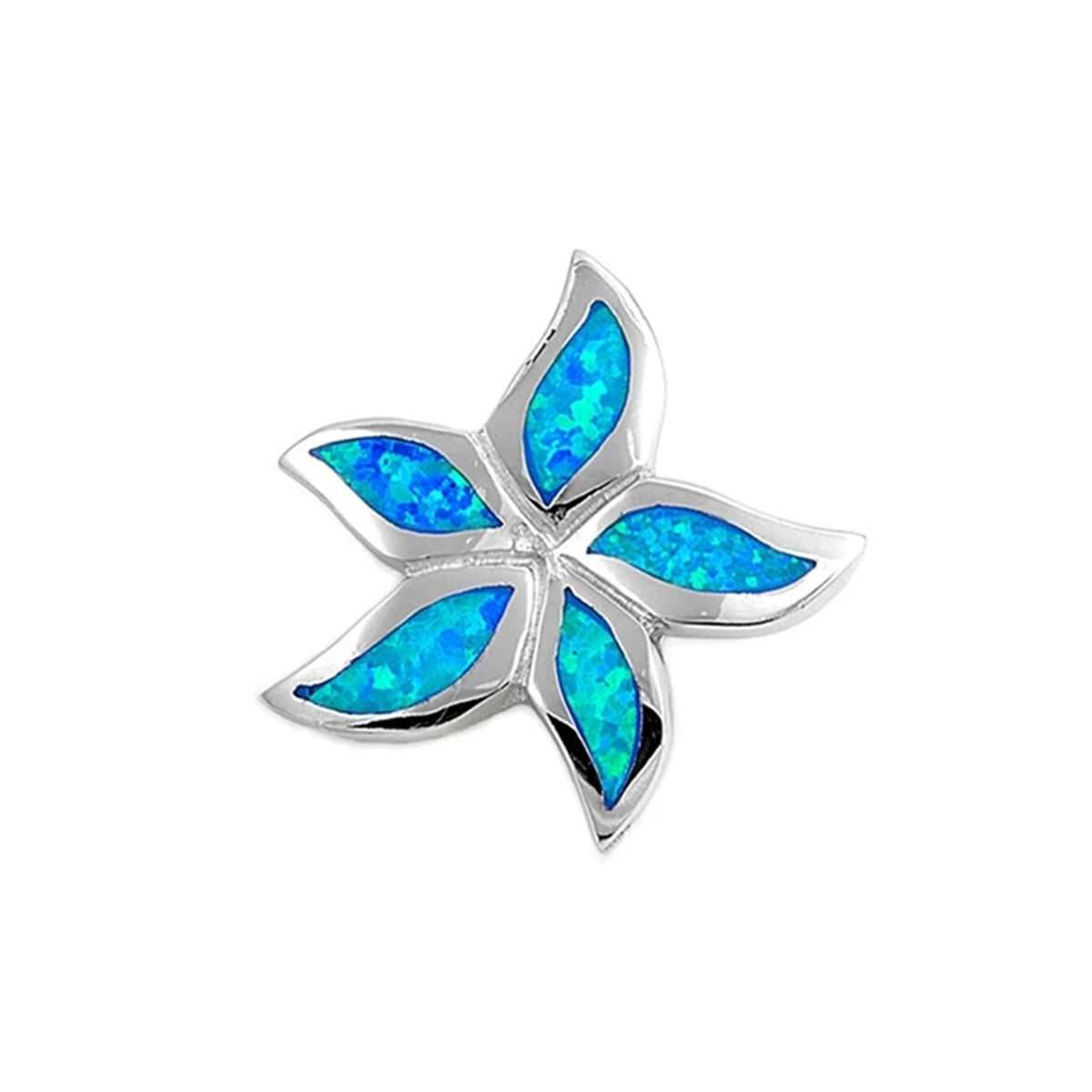 Silver Lab Opal Pendant - Flower
