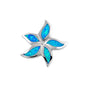 Silver Lab Opal Pendant - Flower