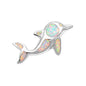 Silver Lab Opal Pendant - Dolphin