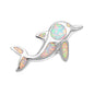 Silver Lab Opal Pendant - Dolphin