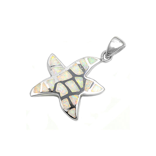Silver Lab Opal Pendant - Starfish