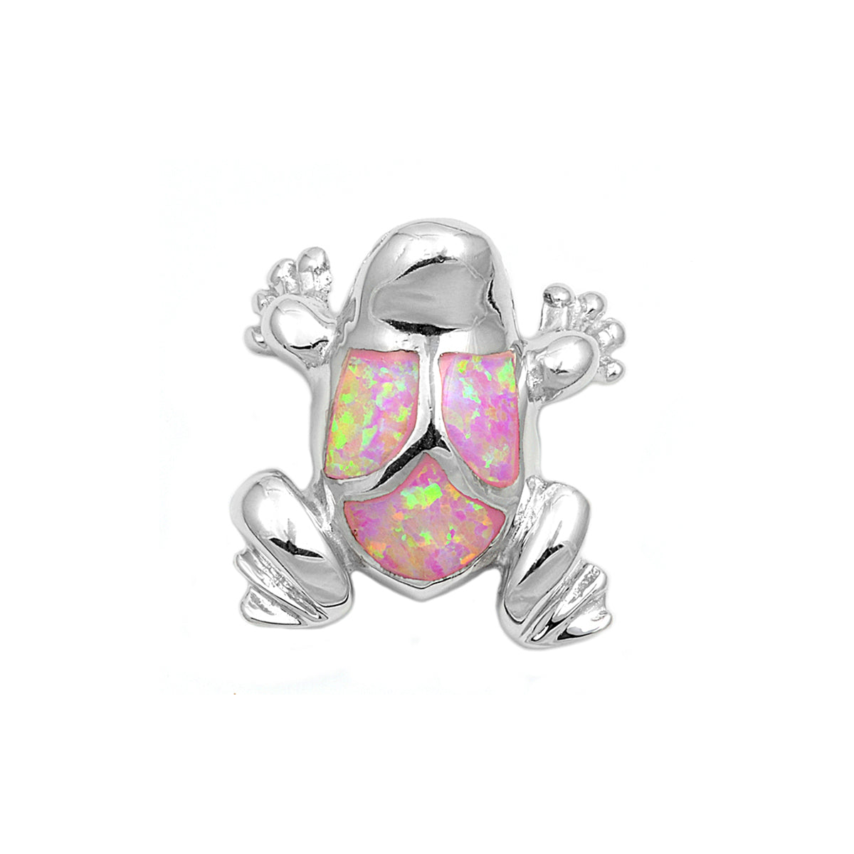 Silver Lab Opal Pendant - Frog