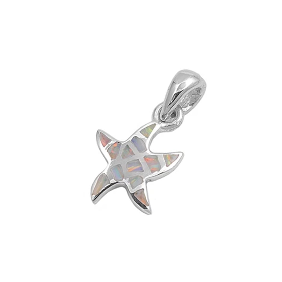 Silver Lab Opal Pendant - Starfish