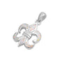 Silver Lab Opal Pendant - Fleur De Lis