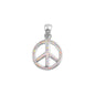 Silver Lab Opal Pendant - Peace Sign