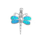 Silver Lab Opal Pendant - Dragonfly