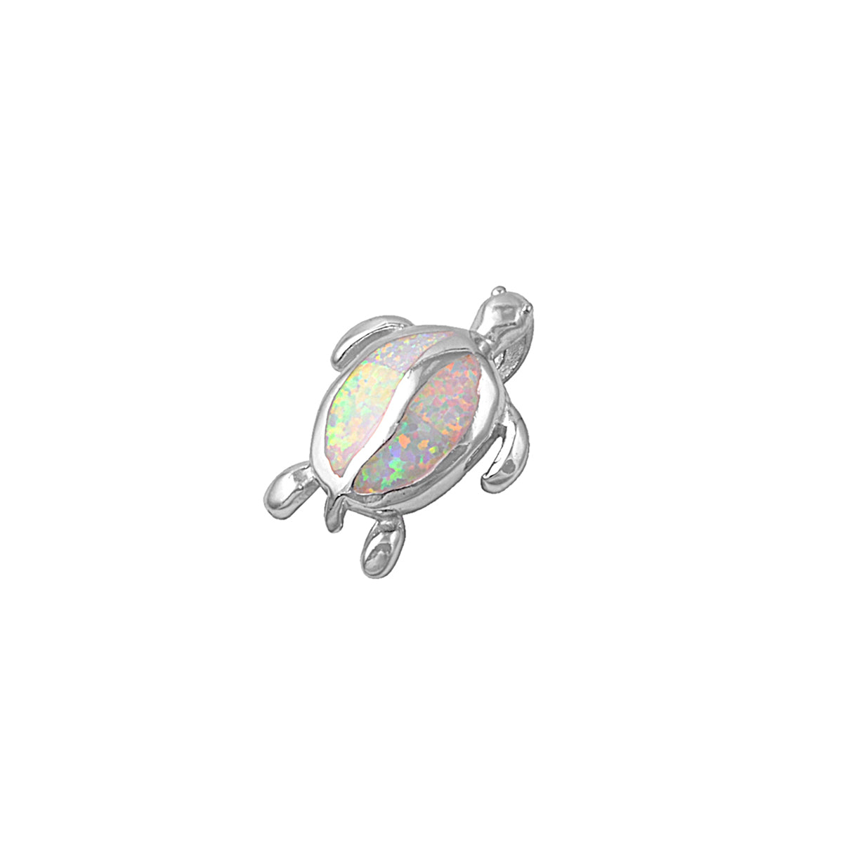 Silver Lab Opal Pendant - Turtle