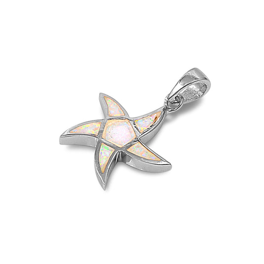 Silver Lab Opal Pendant - Starfish