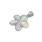Silver Lab Opal Pendant - Flower