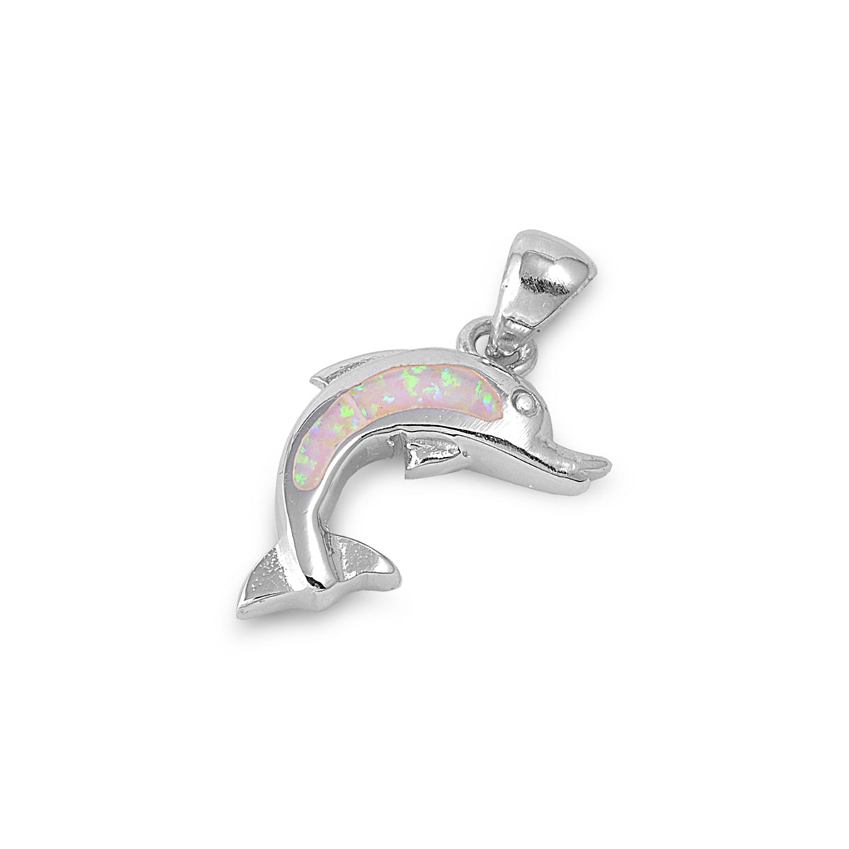Silver Lab Opal Pendant - Dolphin