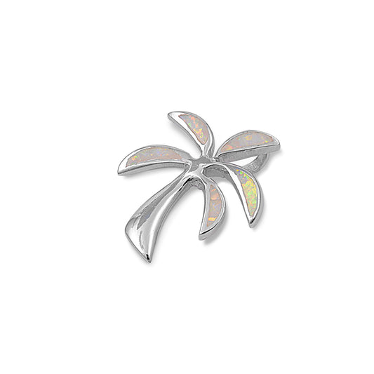 Silver Lab Opal Pendant - Palm Tree