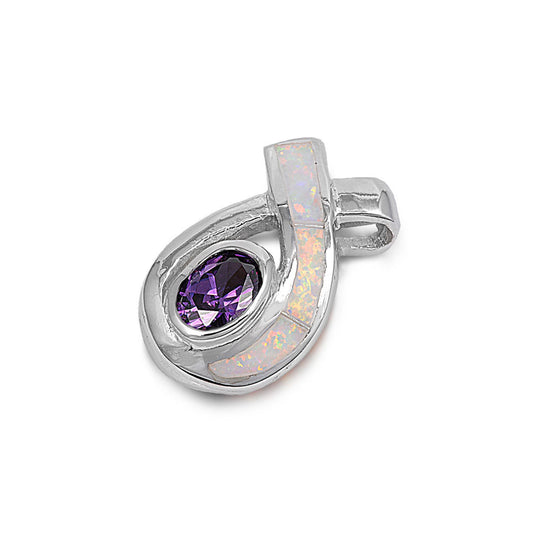 Silver Lab Opal Pendant