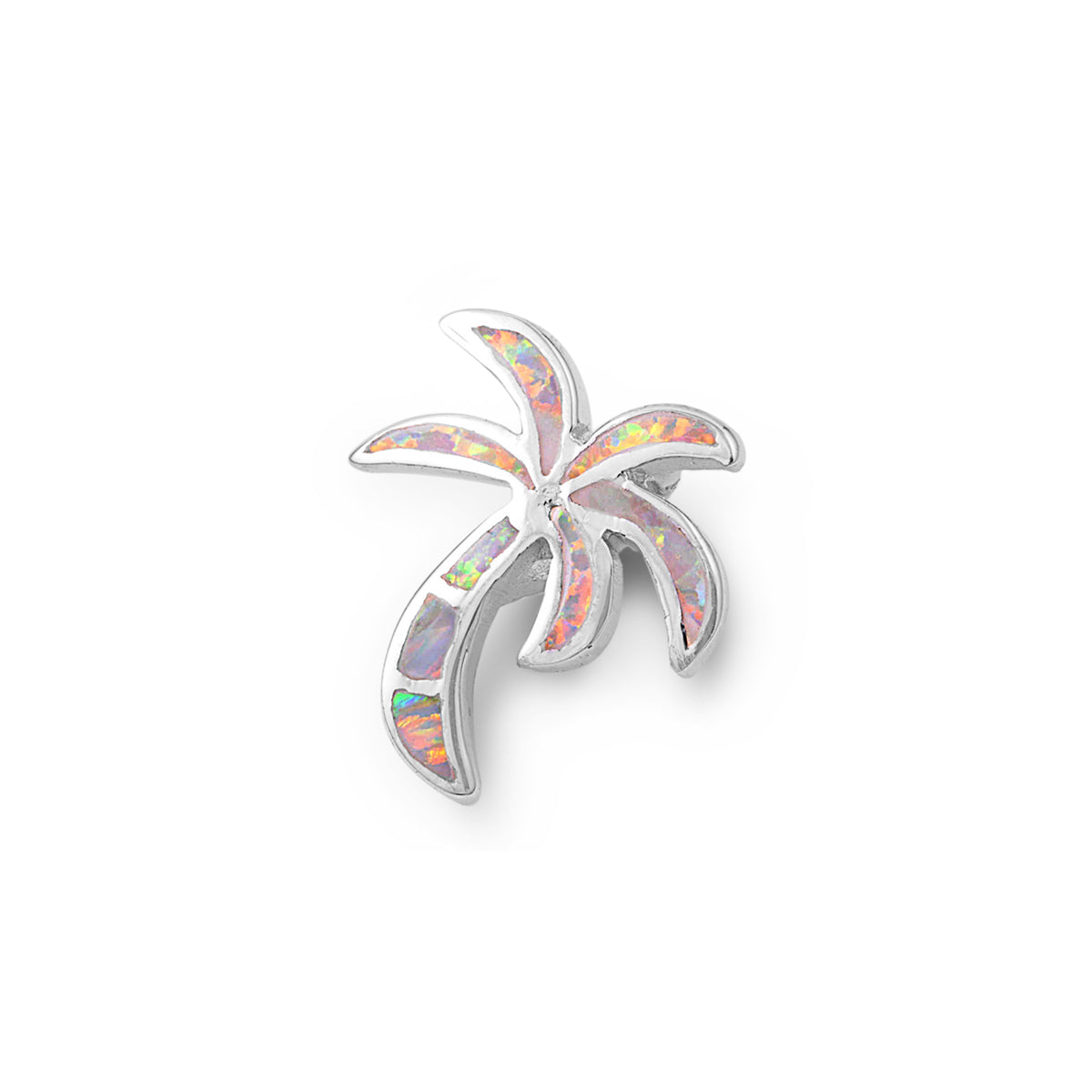 Silver Lab Opal Pendant - Palm Tree