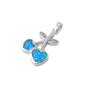 Silver Lab Opal Pendant - Heart