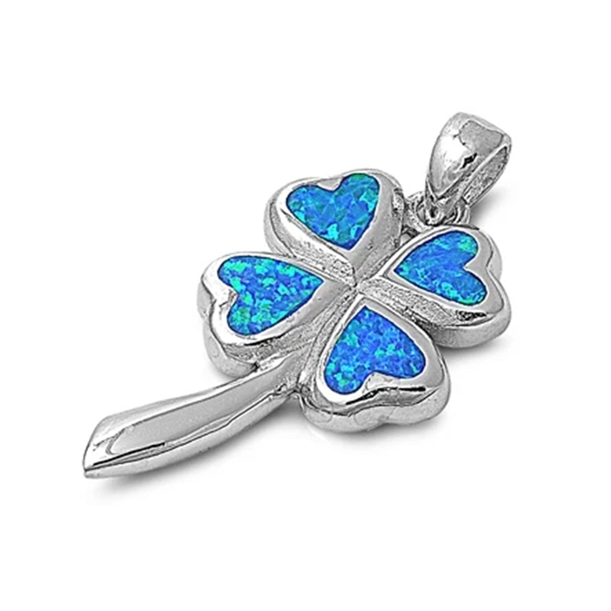Silver Lab Opal Pendant - Plumeria-Heart