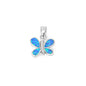 Silver Lab Opal Pendant - Butterfly