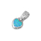 Silver Lab Opal Pendant - Heart