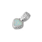 Silver Lab Opal Pendant - Heart