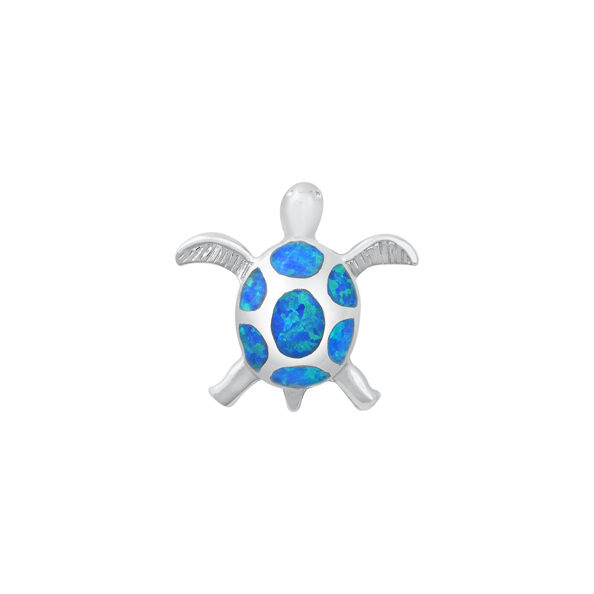 Silver Lab Opal Pendant - Turtle