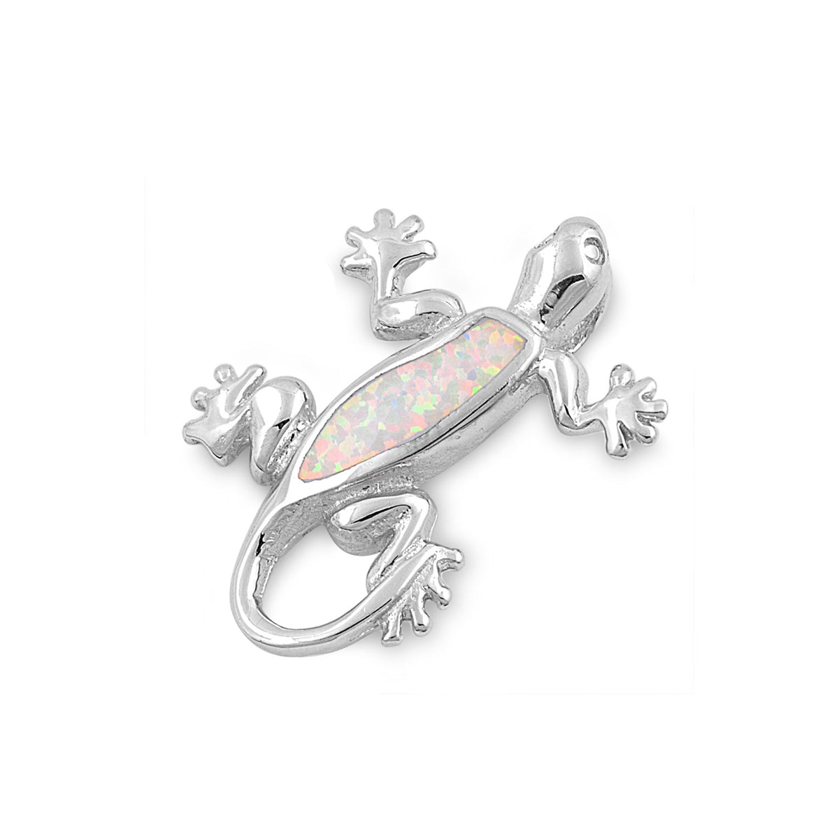 Silver Lab Opal Pendant - Lizard