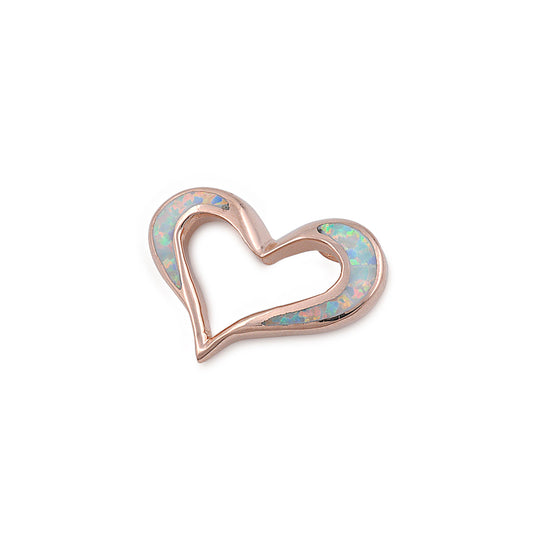 Silver Lab Opal Pendant - Heart