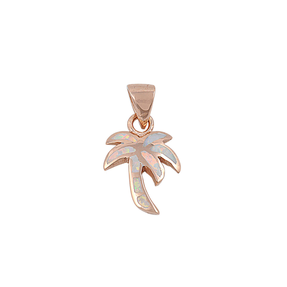Silver Lab Opal Pendant - Palm Tree
