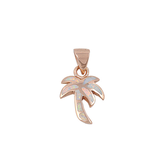Silver Lab Opal Pendant - Palm Tree