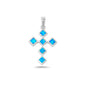 Silver Lab Opal Pendant - Cross