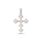 Silver Lab Opal Pendant - Cross