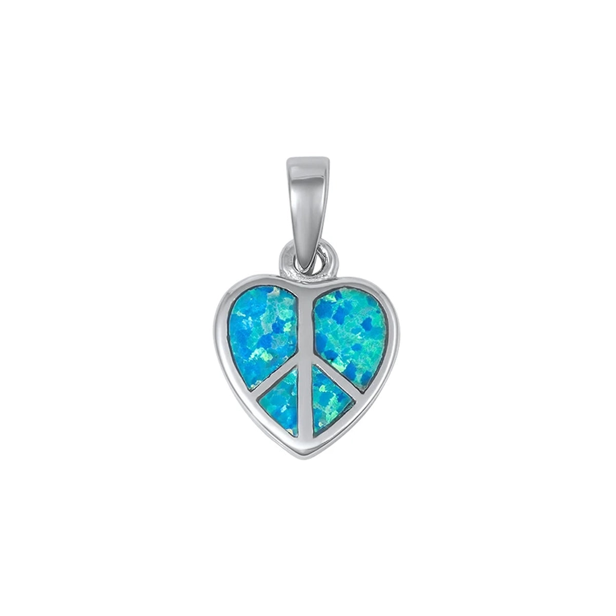 Silver Lab Opal Pendant - Heart