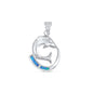 Silver Lab Opal Pendant - Dolphin