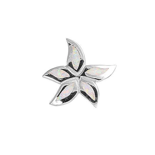 Silver Lab Opal Pendant - Flower