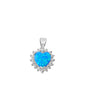 Silver Lab Opal Pendant - Heart