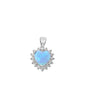 Silver Lab Opal Pendant - Heart
