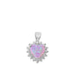 Silver Lab Opal Pendant - Heart
