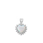 Silver Lab Opal Pendant - Heart