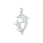 Silver Lab Opal Pendant - Dolphin Turtle