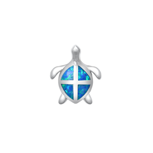Silver Lab Opal Pendant - Turtle
