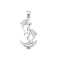 Silver Lab Opal Pendant - Dolphins, Anchor