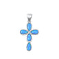 Silver Lab Opal Pendant - Cross
