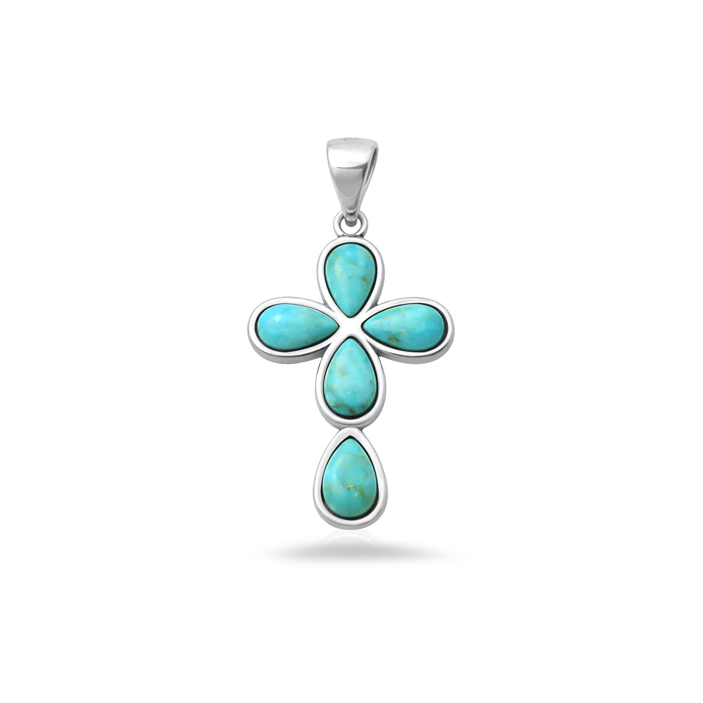 Silver Stone Pendant - Turquoise