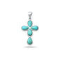 Silver Stone Pendant - Turquoise