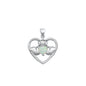 Silver Lab Opal Pendant - Claddagh in Heart
