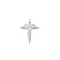 Silver Lab Opal Pendant - Caduceus