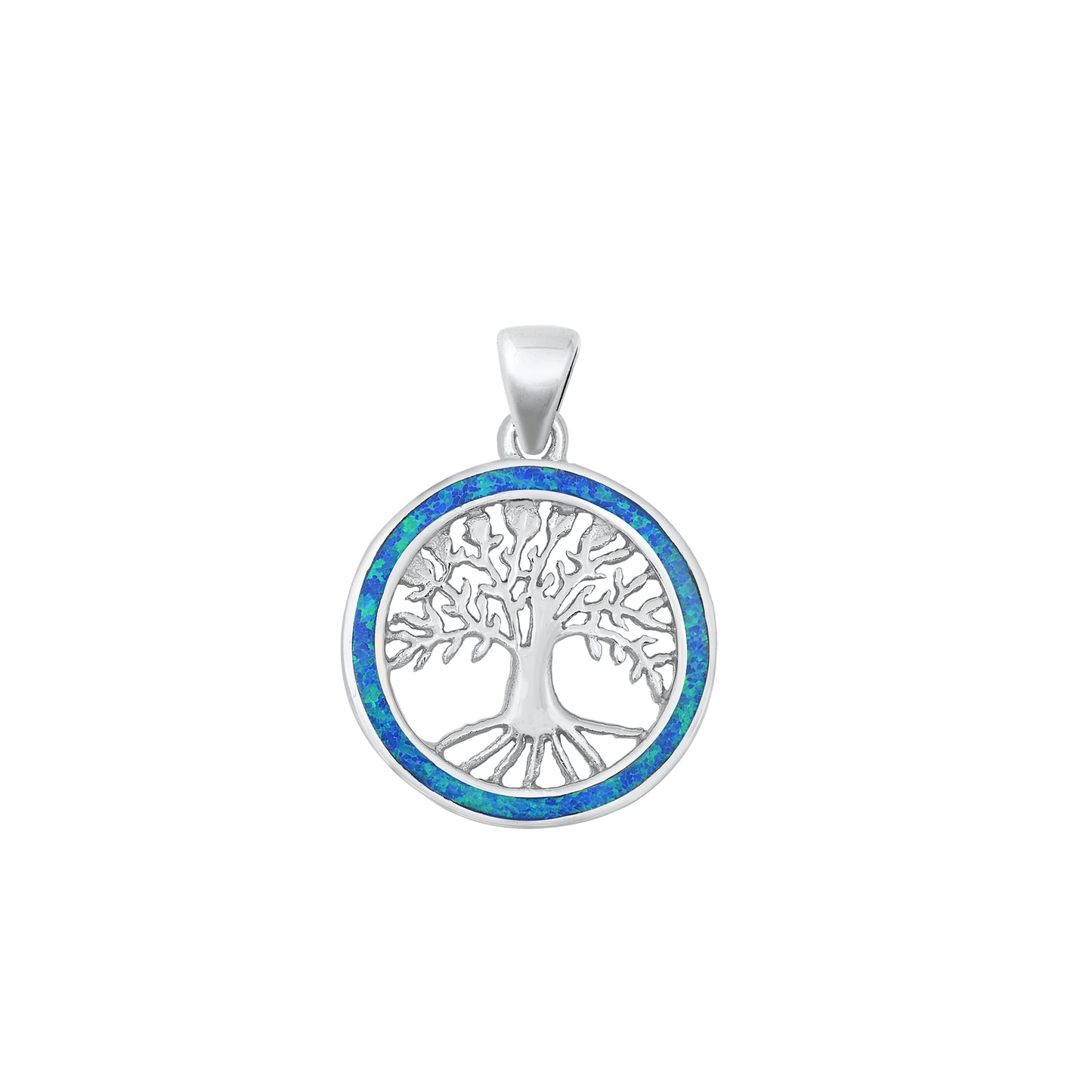 Silver Lab Opal Pendant - Tree of Life