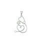 Silver Lab Opal Pendant - Stethoscope