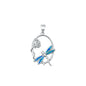 Silver Lab Opal Pendant - Dragonfly