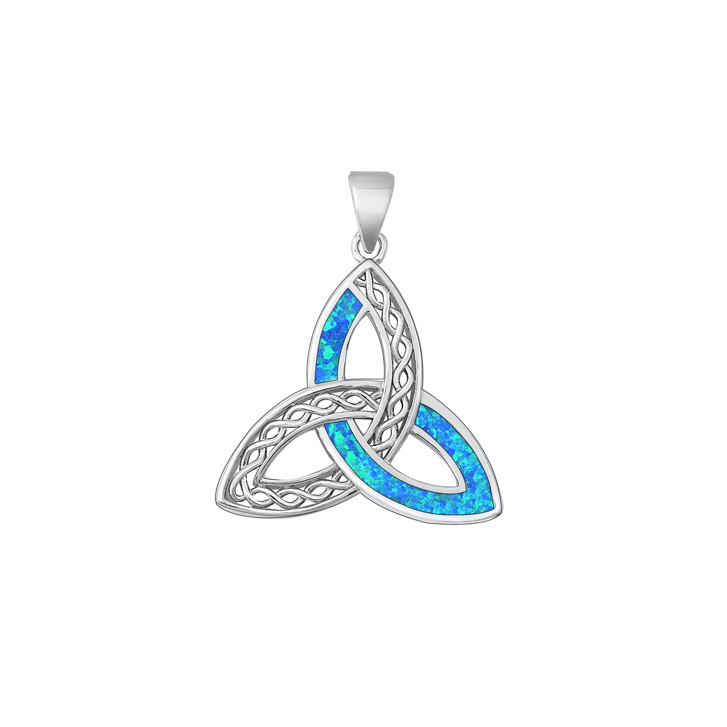 Silver Lab Opal Pendant - Triquetra