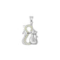 Silver Lab Opal Pendant - Cats